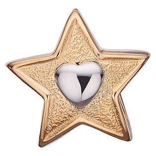 Christina Collect forgylte Dreaming Hearts Glitrende stjerne med et lite sølvhjerte i midten, modell 630-G106